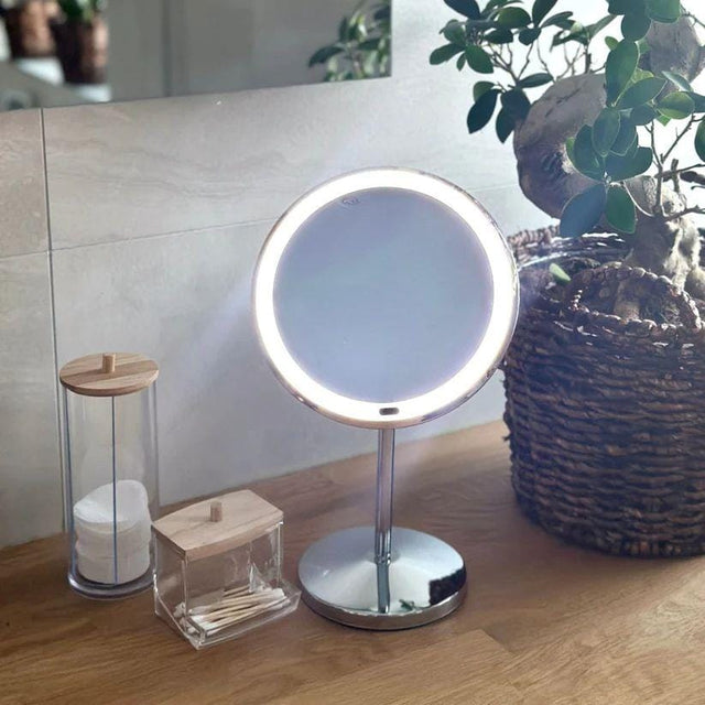Smedbo Cosmetic and Shaving Mirror Smedbo Beslagsboden Glow Freestanding LED Magnifing Mirror