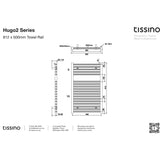 Tissino Ladder Rails Tissino Hugo2 Towel Radiator - 812 x 500mm - Anthracite - Central Heating