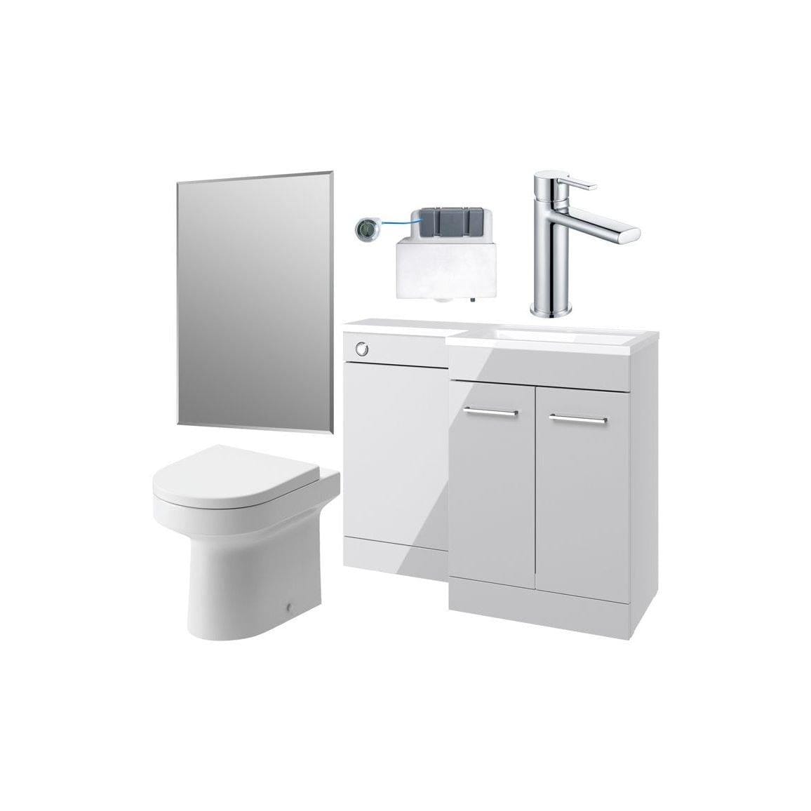 Aquarius Vanity Unit Suite Grey / Right Hand Aquarius Urbano Premium 1000mm Vanity Unit  Suite (with Back to Wall Toilet)