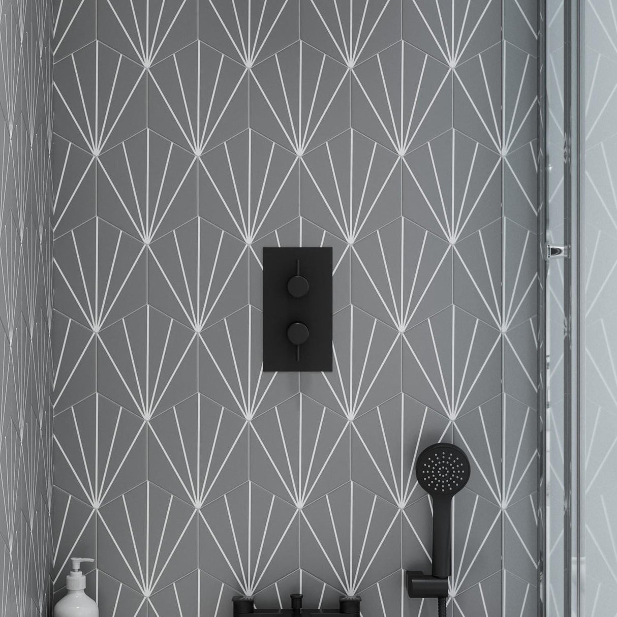 Britton Concealed Shower Valve Matt Black Britton Hoxton 2.0 2 Outlet, 2 Handle Concealed Thermostatic Shower Valve