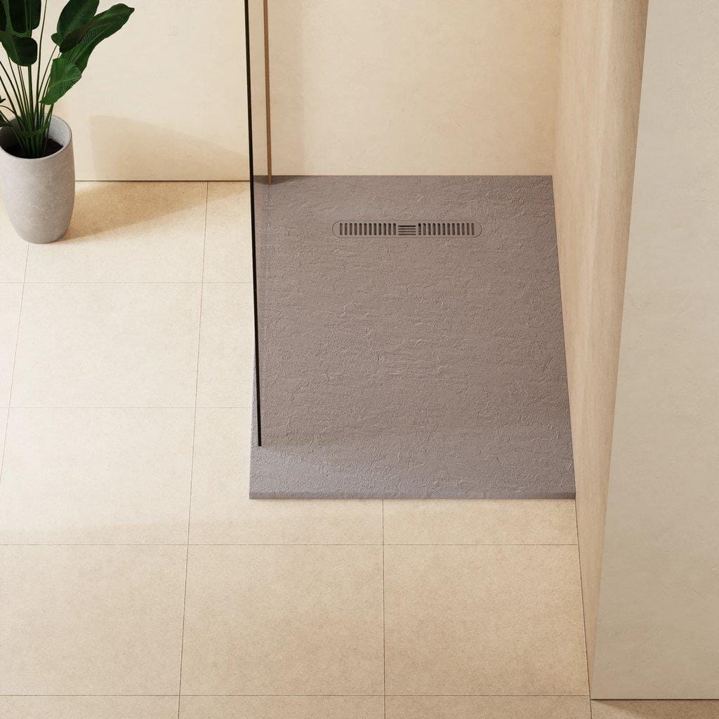 Crosswater Rectangle Shower Tray Light Grey / 800 x 1200 Crosswater Vito Textured Rectangle Shower Tray with Waste