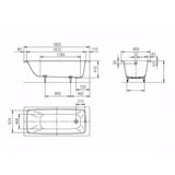Kaldewei Single Ended Bath 1800mm x 800mm / 0 Kaldewei Cayono Single Ended Steel Bath with Leg Set