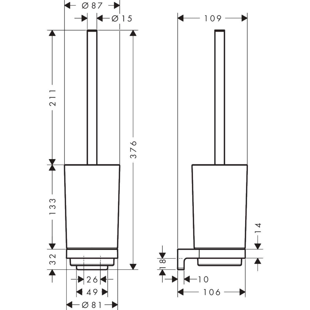 Hansgrohe Toilet Brush Hansgrohe Addstoris S Wall Mounted Toilet Brush and Holder