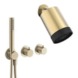 UK Bathroom Store Concealed Shower Set Brushed Brass Crosswater Module Plus Shower Set 3 - 2 Outlet with Revive Multifunctional Spotlight Shower Head and Pencil Handset