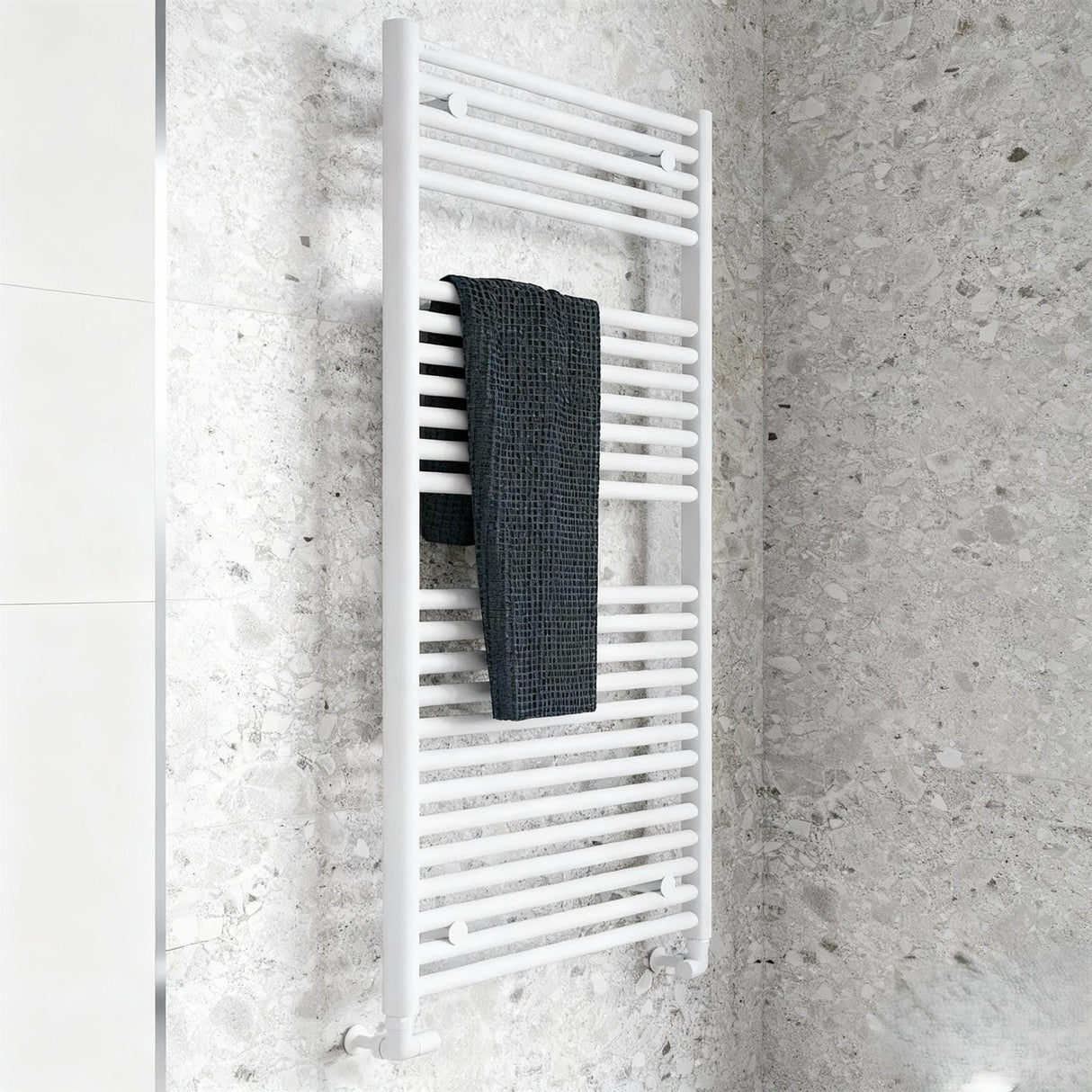 Tissino Ladder Rails 1212 x 600 / Central Heating Tissino Hugo2 Designer Towel Radiator in Mount Blanc