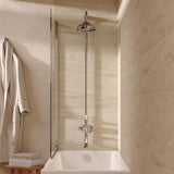 Crosswater Exposed Shower Set Crosswater Belgravia Traditional Thermostatic Shower Valve with Fixed Shower Head and Bath Spout in Chrome