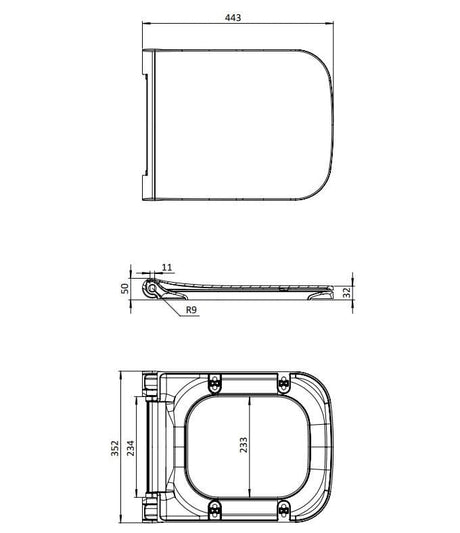 Crosswater Toilet Seat Crosswater Libra Soft Close, Quick Release Toilet Seat in Gloss White