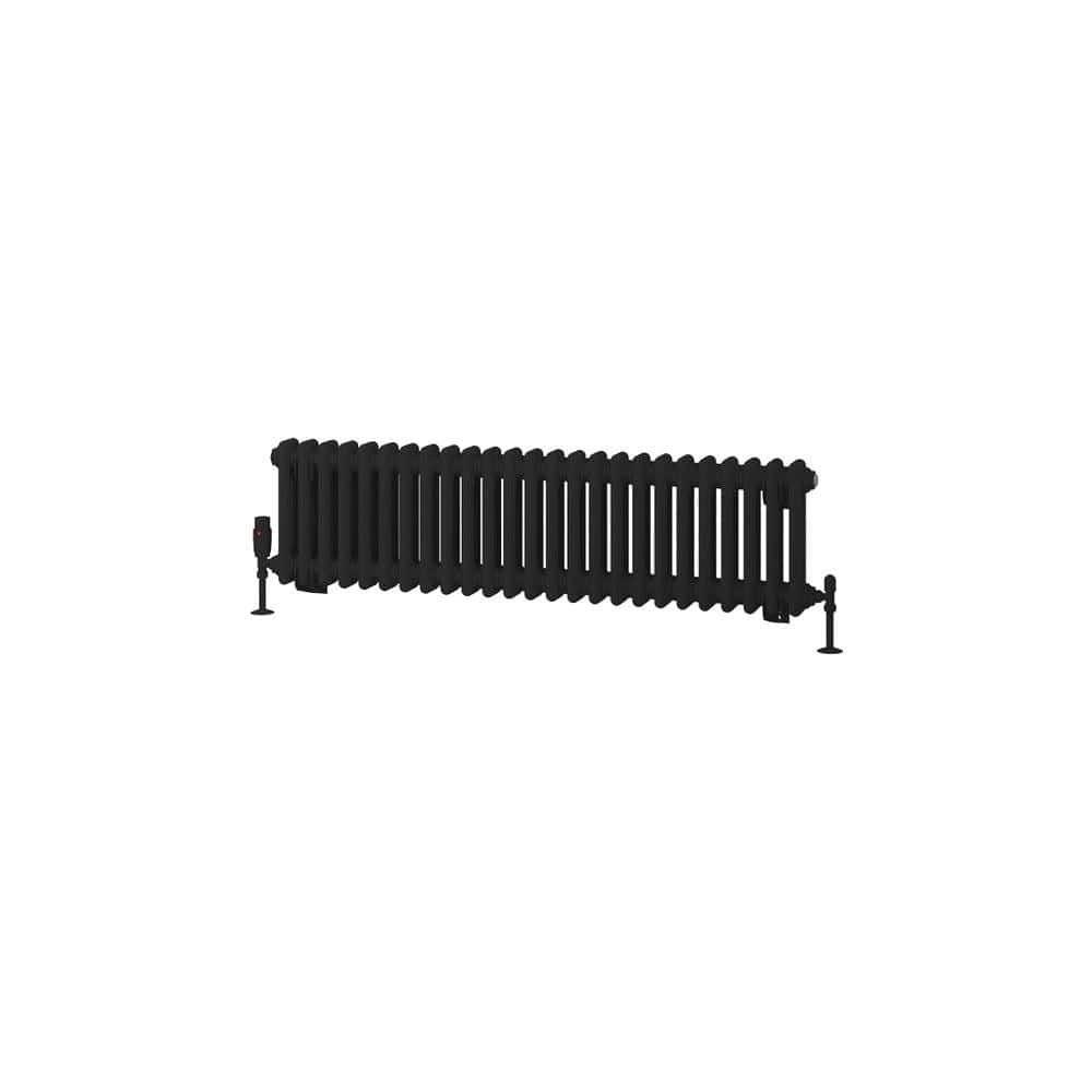 Eastbrook Column Radiator Eastbrook Rivassa Traditional 2 Column Radiator in Matt Black