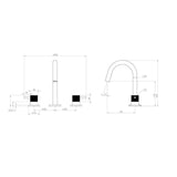 Saneux Cos 3 Hole Deck Mounted Basin Mixer Tap