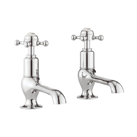 Crosswater Pillar Basin Tap Crosswater Belgravia Crosshead Long Nose Basin Mixer Taps (Pair) in Chrome