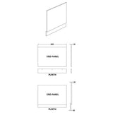 Aquarius Bathrooms Bath Panel Aquarius Halite Waterproof End Bath Panel in Matt Grey