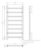 Eastbrook Ladder Rail Eastbrook Tuscan Round Heated Towel Rail in White