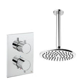UK Bathroom Store Concealed Shower Set Chrome / Ceiling Arm / 200mm Crosswater Crossbox Shower Set 1 - 1 Outlet with Fixed Overhead Shower