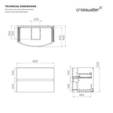 Crosswater Wall Mounted Vanity Unit Crosswater Svelte Wall Hung Vanity Unit with Basin
