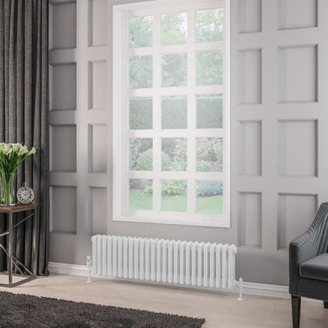 Eastbrook Column Radiator 300 x 1148 / Central Heating Eastbrook Rivassa Traditional 3 Column Radiator in White
