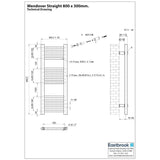 Eastbrook Wendover Straight Heated Towel Rail in Anthracite