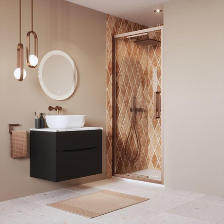Crosswater Infold Shower Door Brushed Bronze / 2000 x 900 Crosswater Asura 8mm Infold Shower Door
