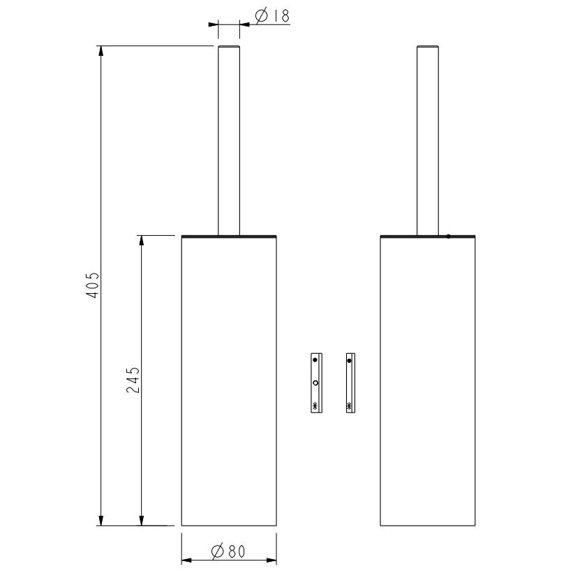 Crosswater Toilet Brush Crosswater Mio Wall Mounted Toilet Brush and Holder