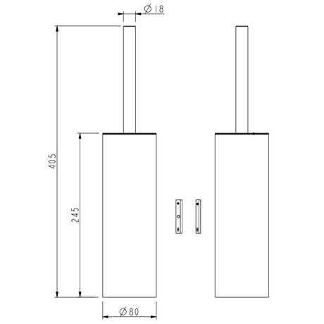 Crosswater Toilet Brush Crosswater Mio Wall Mounted Toilet Brush and Holder