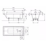 Kaldewei Single Ended Bath 1600 x 700mm / 2 Kaldewei Puro Single Ended Steel Bath with Leg Set