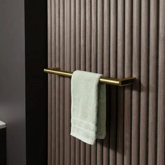 JTP Designer Towel Radiator Brushed Brass JTP Ora Electric Heated Designer Towel Rail