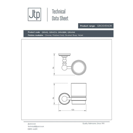 JTP Toothbrush Holder JTP Grosvenor Tumbler and Holder