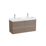 Roca Wall Mounted Vanity Unit Dark Elm Roca Ona 1200mm Wall Mounted Four Drawer Vanity Unit with Double Basin