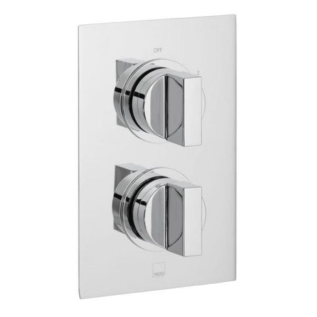 VADO Concealed Shower Valve Vado DX Notion 1 Outlet 2 Handle Vertical Thermostatic Shower Valve in High Shine Polished Chrome