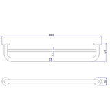 Crosswater Towel Rails and Rings Crosswater Central  Double Towel Rail 660mm in Chrome