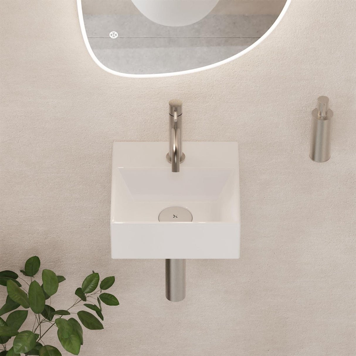 Crosswater Cloakroom Basin White Gloss / 300 x 300mm Crosswater Beck Cloakroom Basin with Waste