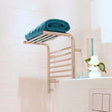 JIS Designer Towel Radiator Polished Chrome / Central Heating JIS Sussex Newhaven Heated Shelf Towel Rail