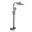JTP Exposed Shower Set Brushed Black JTP HIX Thermostatic Shower Bar Valve with Adjustable Riser, Shower Head and Handset