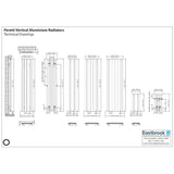 Eastbrook Panel Radiator Eastbrook Peretti Straight Vertical Aluminium Radiator in Matt Anthracite