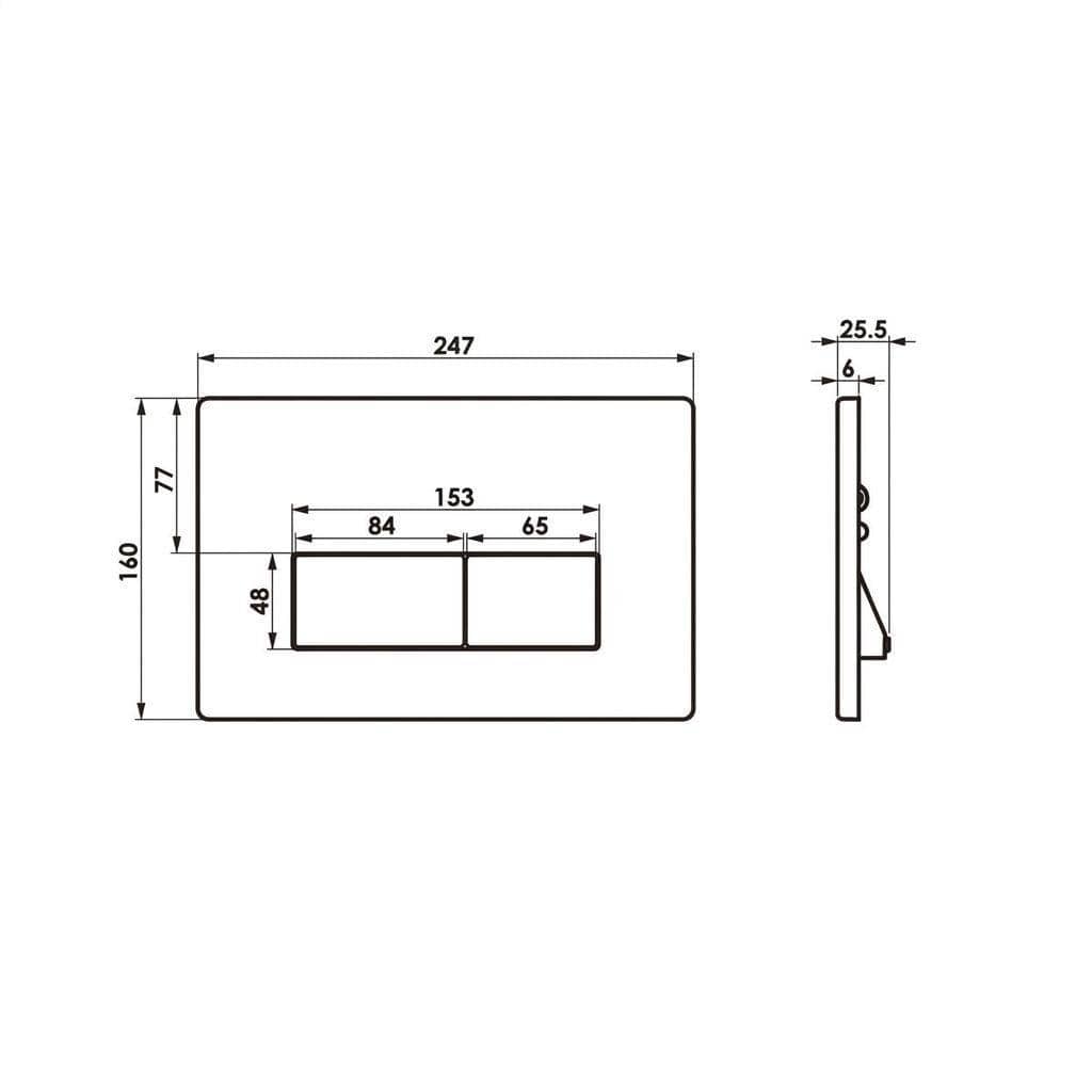 Saneux Flushe 2.0 Square Stainless Steel Flush Plate