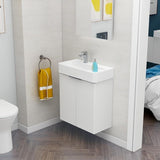 Imex Wall Mounted Vanity Unit Imex Blade Wall Mounted 600mm Double Door Vanity Unit with Basin