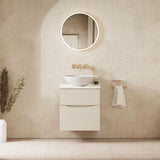 Crosswater Wall Mounted Vanity Unit 500mm / Warm Stone / Gold Vein Estatuario Crosswater Glide II Wall Mounted Two Drawer Vanity Unit with Worktop