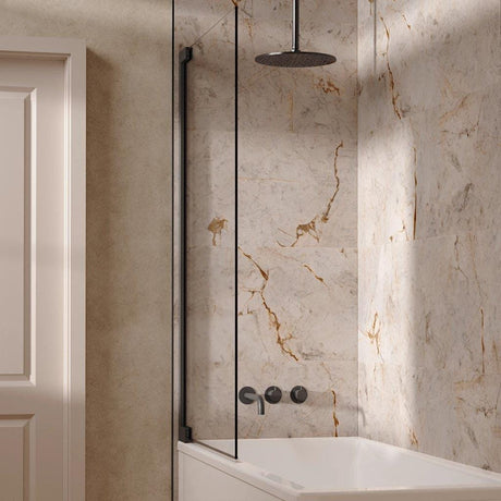 UK Bathroom Store Concealed Shower Set Slate / Ceiling Arm / 300mm Crosswater Module Shower Set 3 with Fixed Overhead Shower and Bath Spout