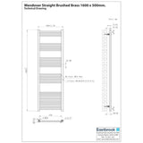 Eastbrook Ladder Rail Eastbrook Wendover Straight Heated Towel Rail in Brushed Brass