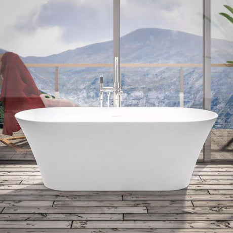 Eastbrook Modern Freestanding Bath Matt White Eastbrook Charlton Freestanding Bath - 1650 x 740mm