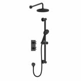 Heritage Concealed Shower Set Matt Black Heritage Salcombe Concealed Thermostatic Shower Valve with Fixed Shower Head, Handset and Flexible Riser
