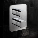 Crosswater Concealed Shower Valve Crosswater Glide II Crossbox 2 Outlet Multi-Flow Trimset in Chrome