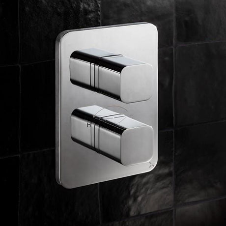 Crosswater Concealed Shower Valve Crosswater Glide II Crossbox 2 Outlet Multi-Flow Trimset in Chrome