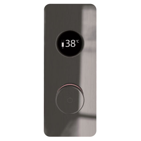 TED Concealed Shower Valve Gun Metal Grey TED Togo 2/3 Outlet Concealed Digital Shower Valve with Square Plate