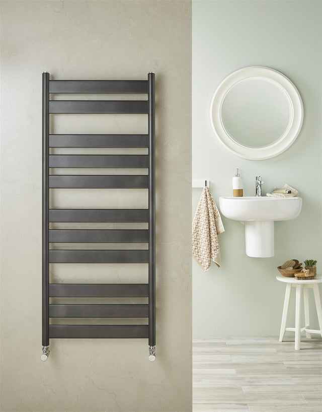 Redroom Designer Towel Radiator Redroom Azor Straight Vertical Designer Towel Rail in Anthracite