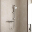 Roca Exposed Shower Set Chrome Roca Splash-T Thermostatic Bar Shower Valve with Shower Handset and Rail Set