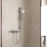 Roca Exposed Shower Set Chrome Roca Splash-T Thermostatic Bar Shower Valve with Shower Handset and Rail Set