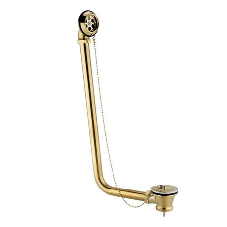 Aquarius Bathrooms Exposed Bath Waste Brushed Brass Aquarius FT Exposed Bath Plug and Chain Waste