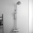 Ideal Standard Exposed Shower Set Ideal Standard Ceratherm T25 Exposed Thermostatic Shower Valve Set with Riser Kit, Showerhead and Handset in Chrome