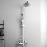 Ideal Standard Exposed Shower Set Ideal Standard Ceratherm T25 Exposed Thermostatic Shower Valve Set with Riser Kit, Showerhead and Handset in Chrome