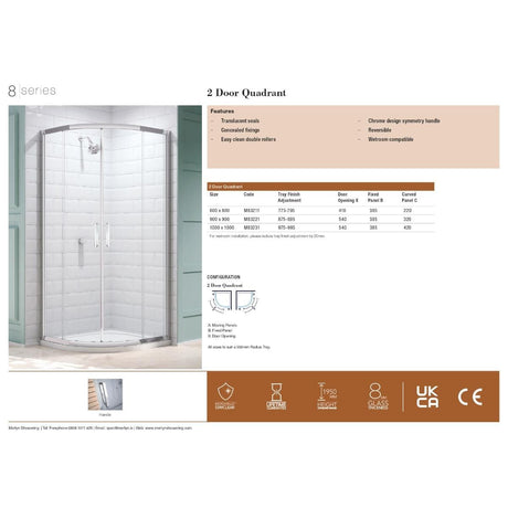 Merlyn Quadrant Shower Enclosure Merlyn Series 8 2 Door Quadrant Shower Enclosure